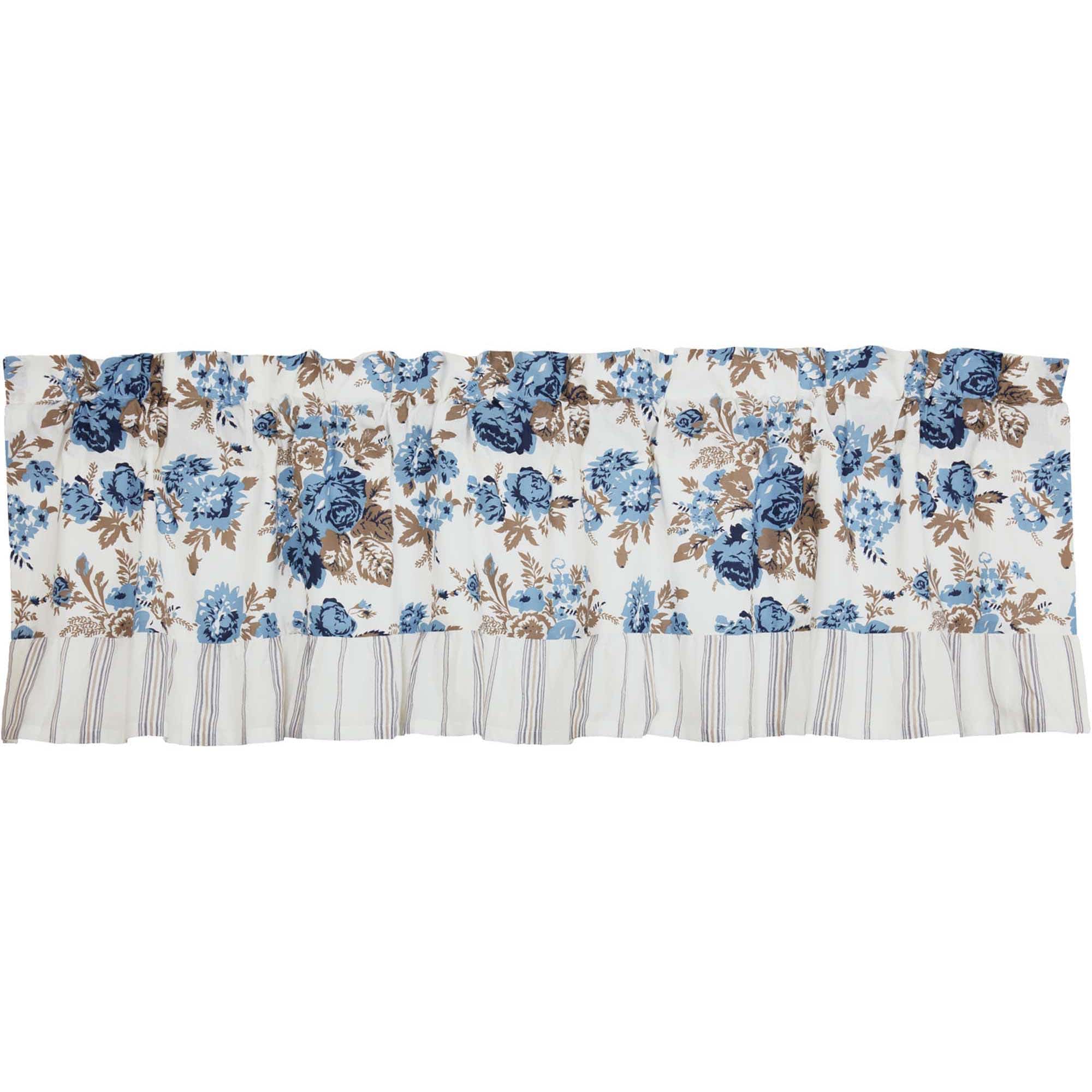 Annie Blue Floral Ruffled Valance