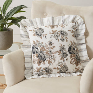 Annie Portabella Ruffled Floral Pillow