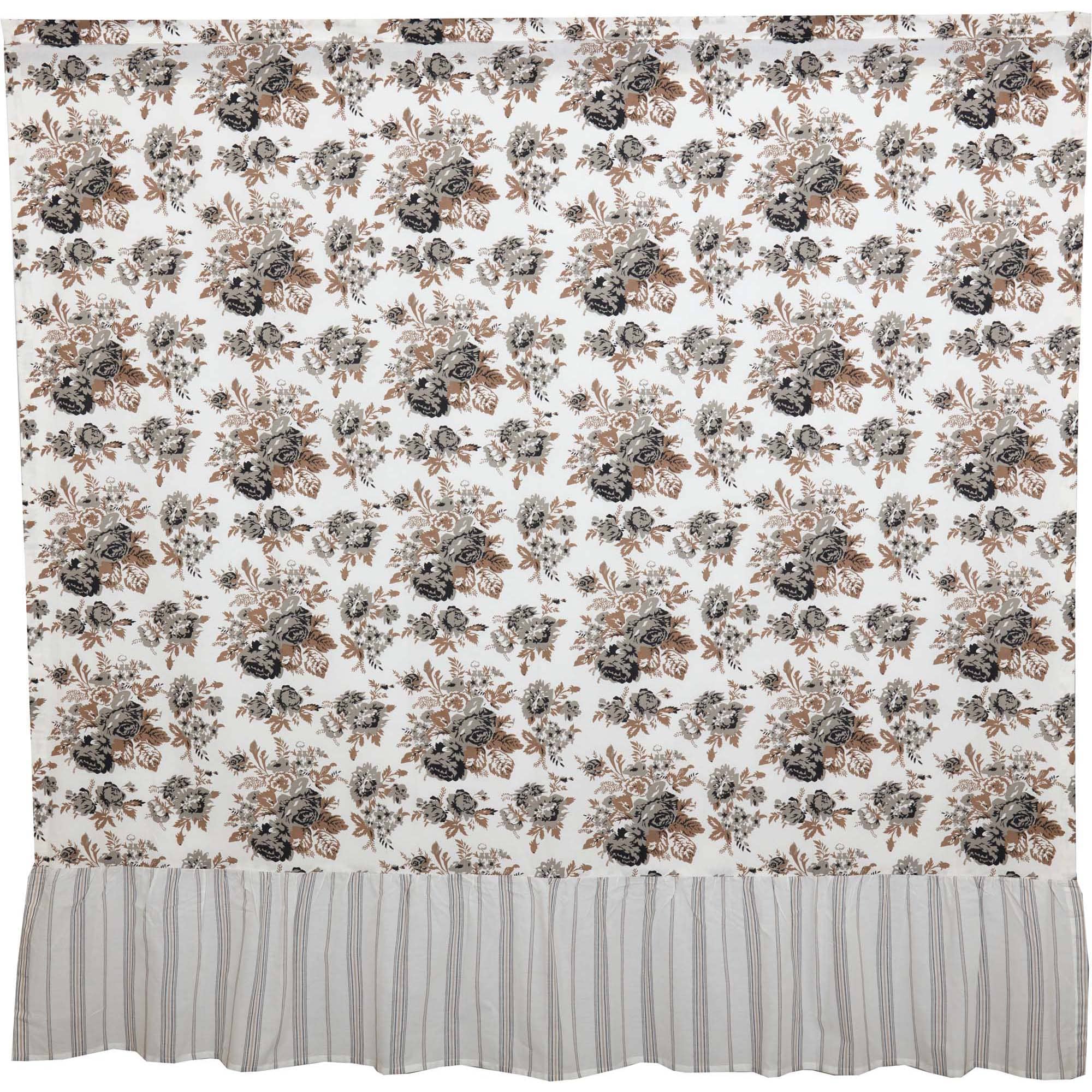 Annie Portabella Floral Ruffled Shower Curtain