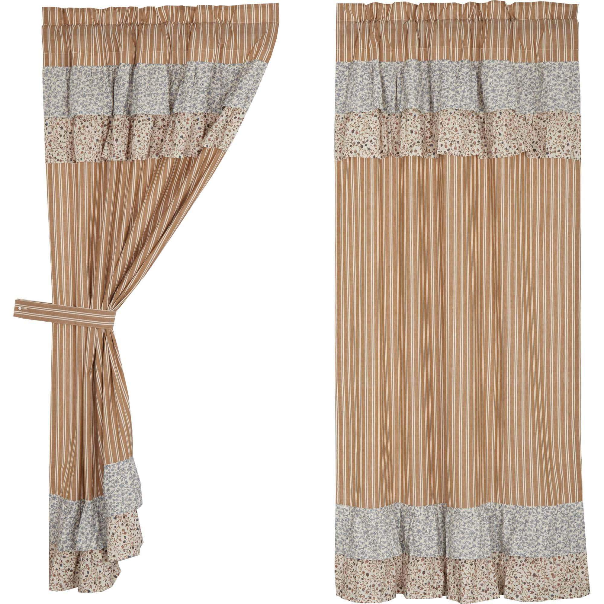 VHC Brands Kaila Ticking Ruffled Panel