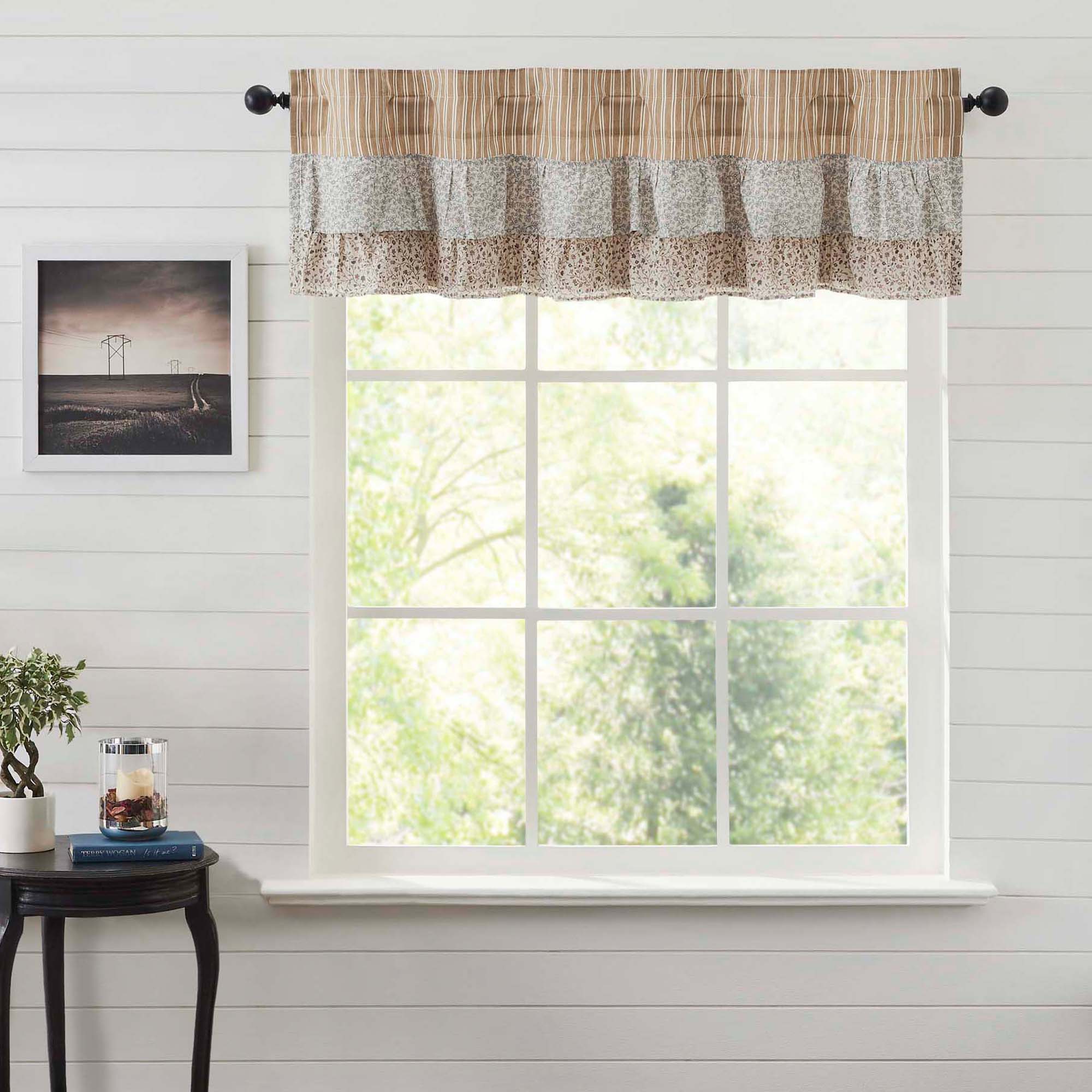 Kaila Gold Ticking Ruffled Valance