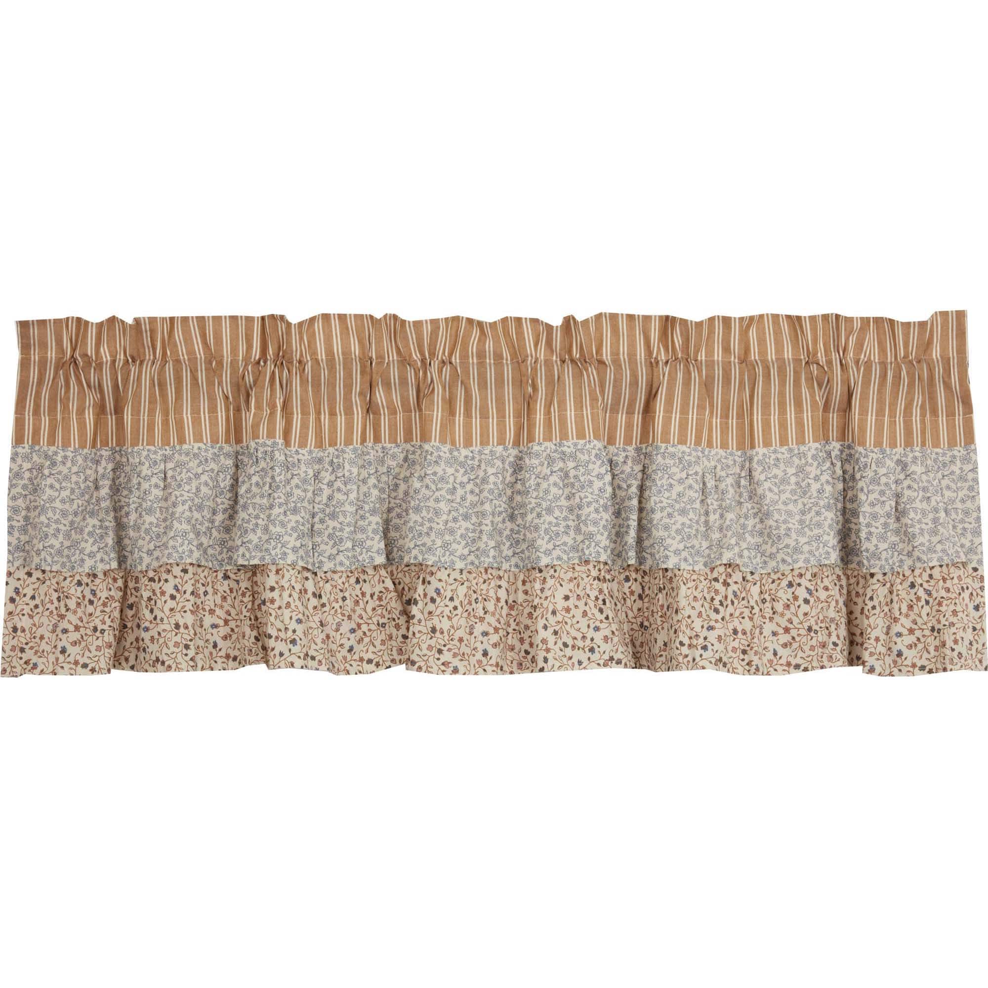 Kaila Gold Ticking Ruffled Valance