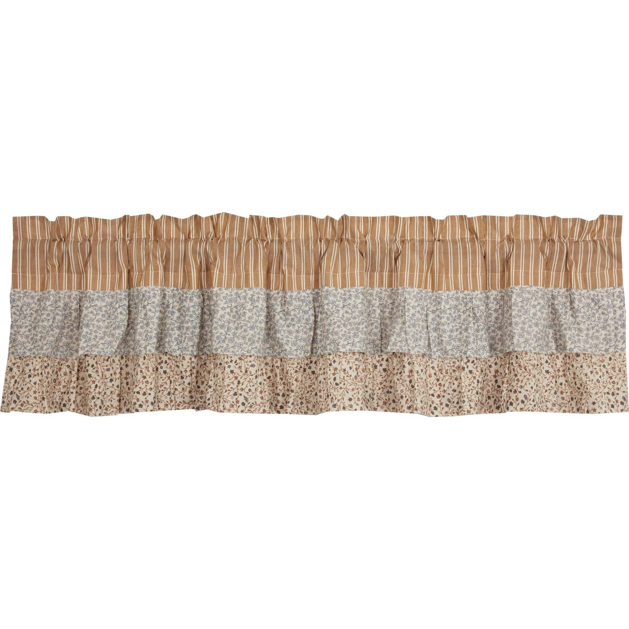 Kaila Gold Ticking Ruffled Valance