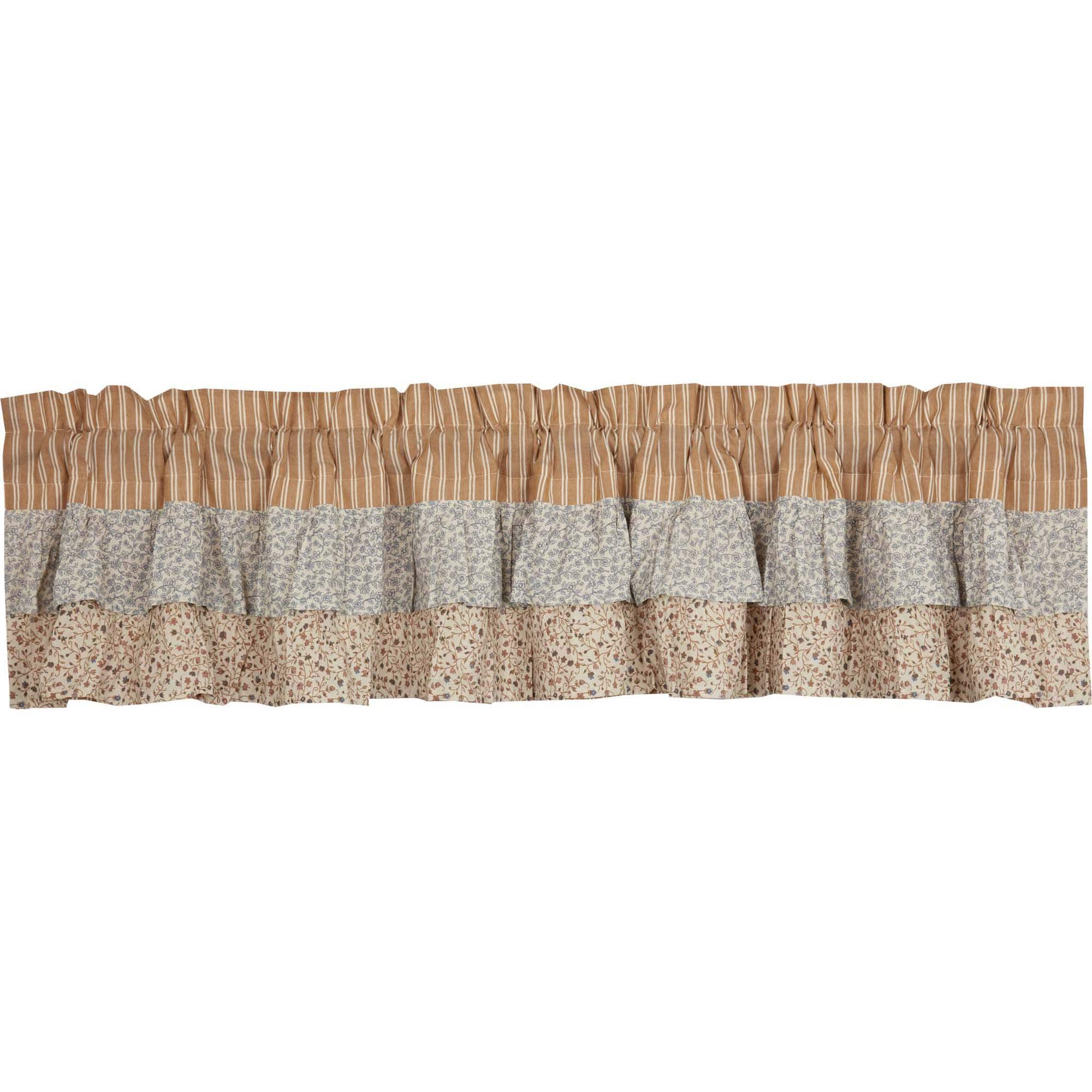 Kaila Gold Ticking Ruffled Valance