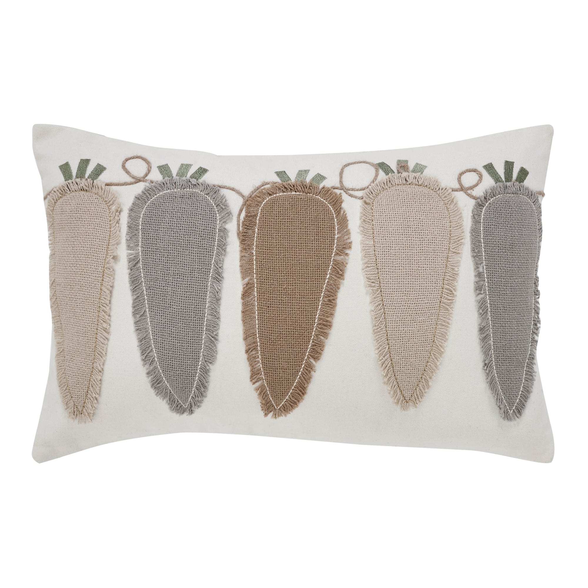 Burlap Applique Carrot Pillow