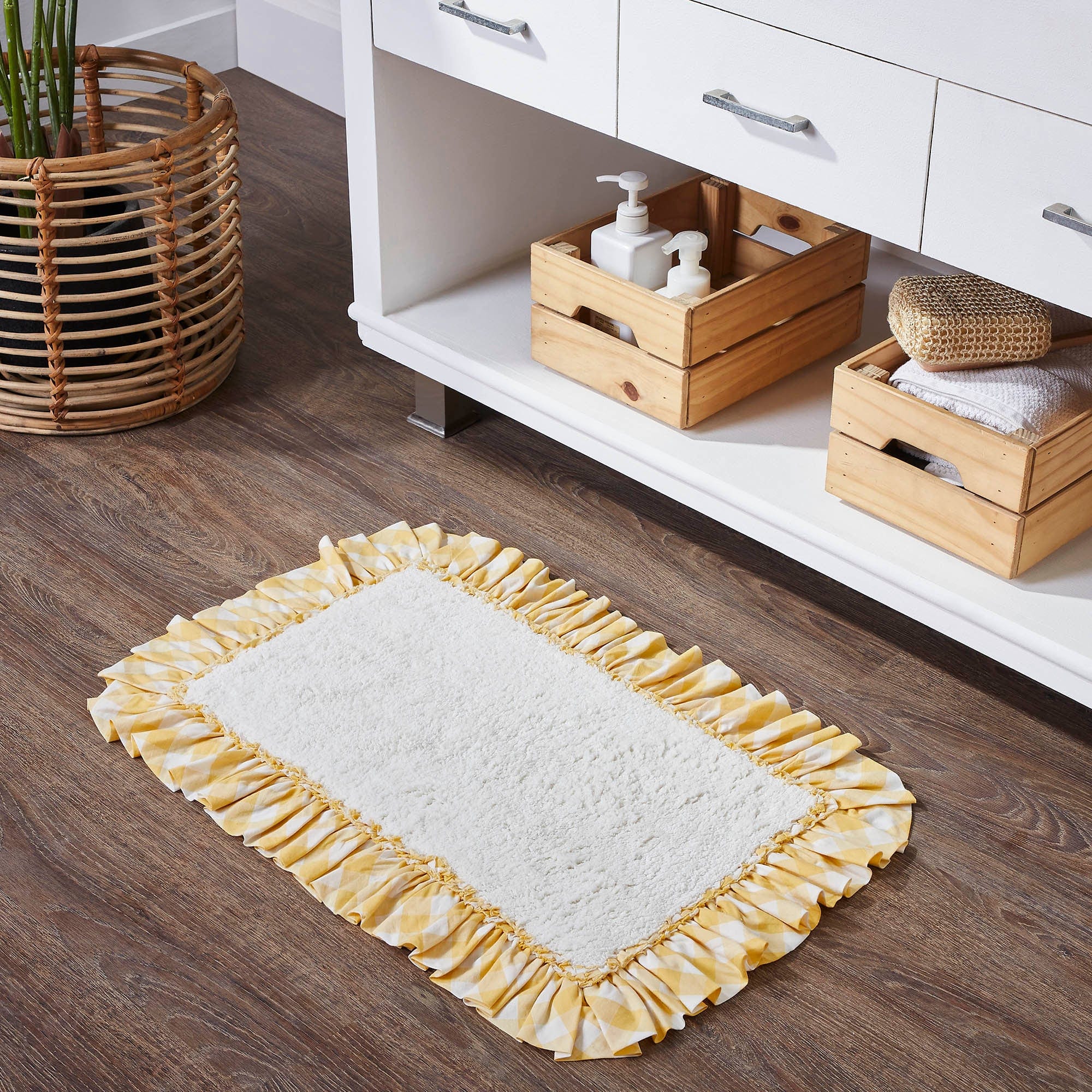 Annie Yellow Buffalo Check Bath Mat