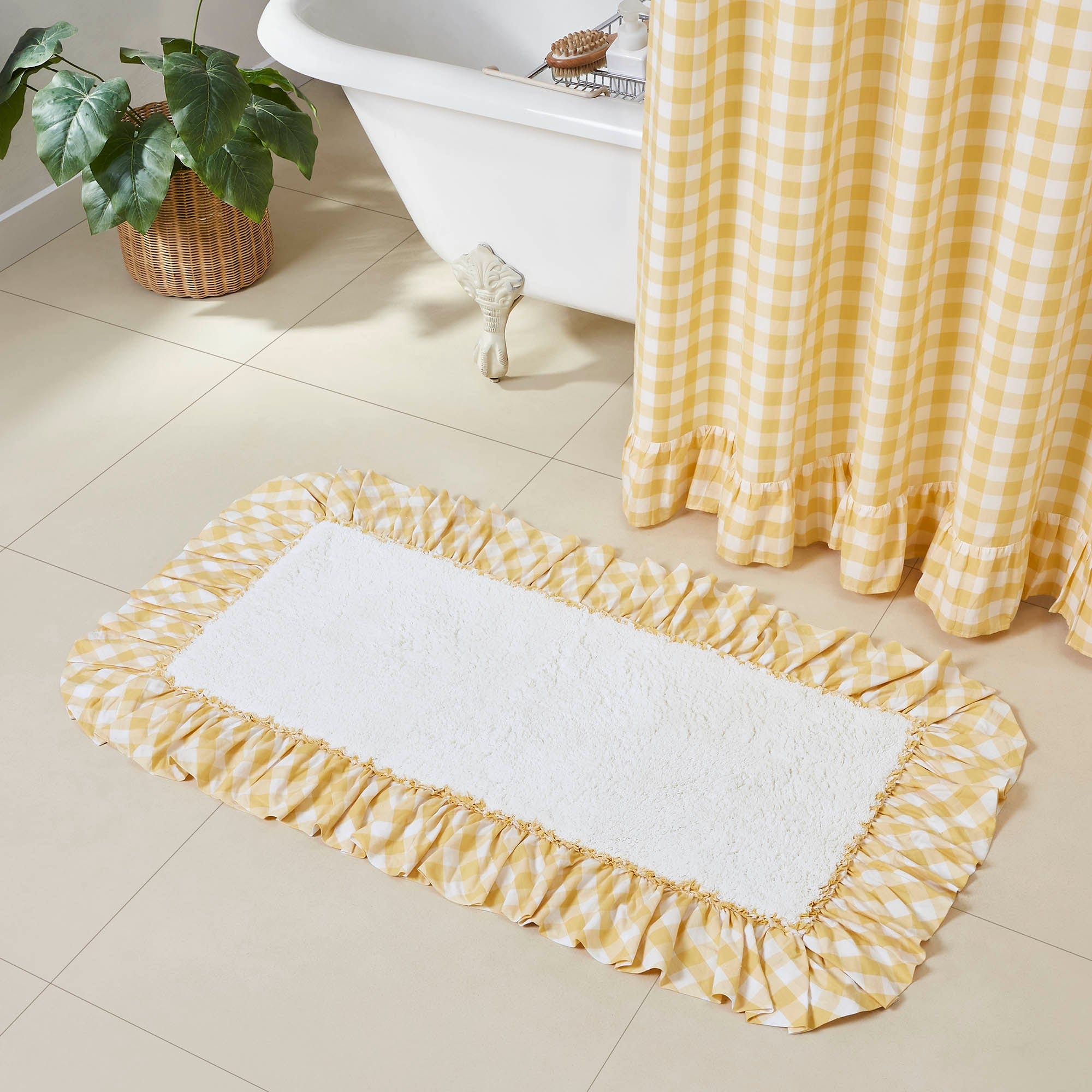 Annie Yellow Buffalo Check Bath Mat