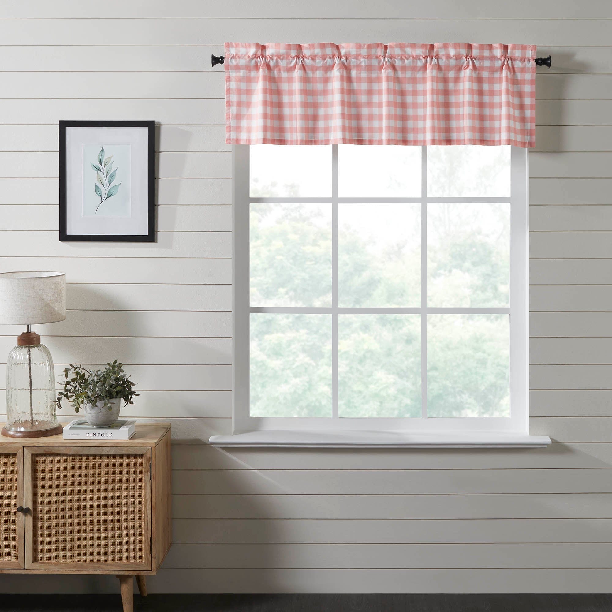 Annie Coral Buffalo Check Valance