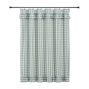 Annie Green Buffalo Check Ruffled Shower Curtain