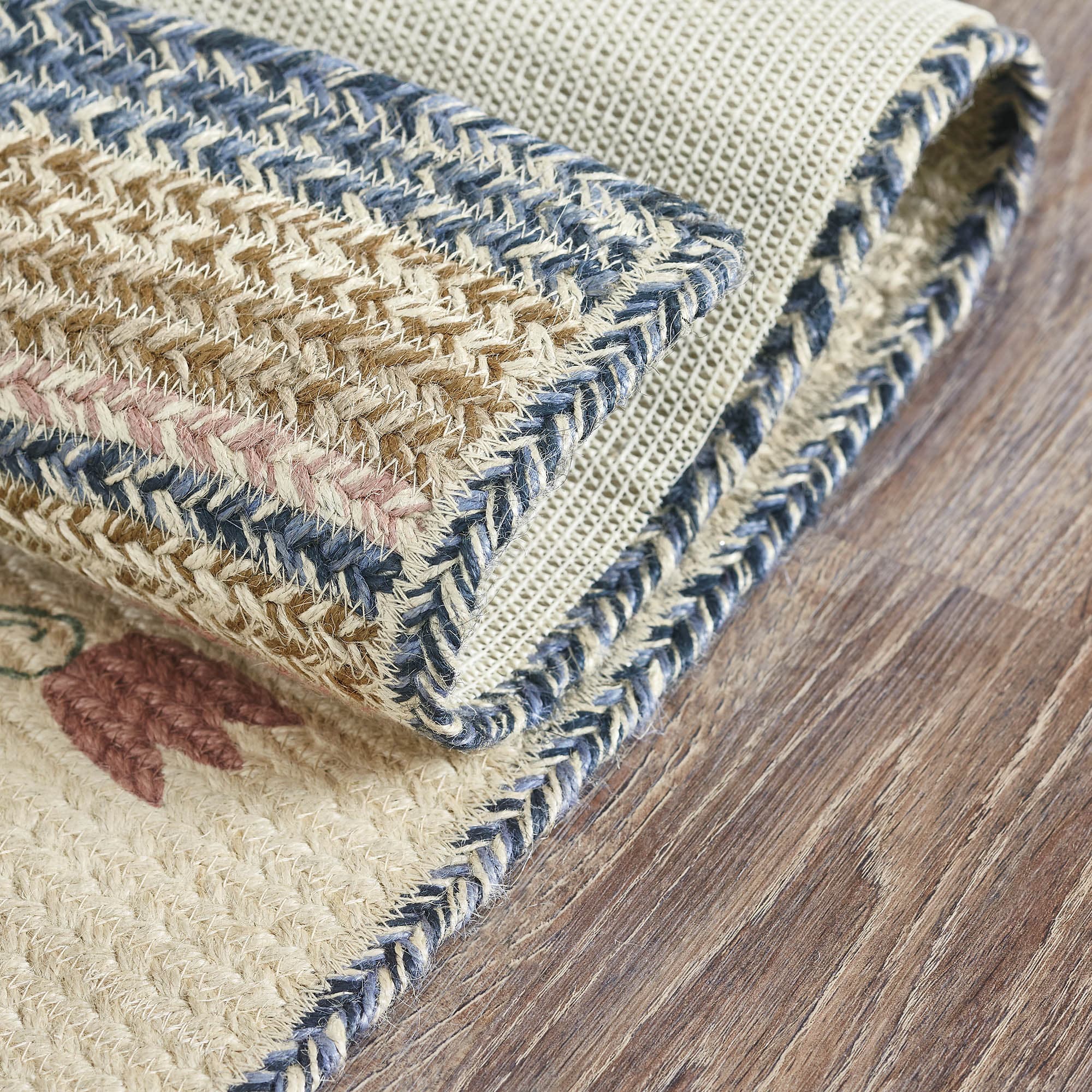 Kaila Happy Spring Jute Half Circle Rug w/ Pad