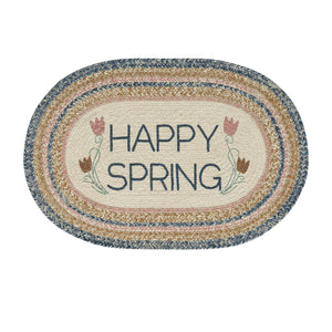 Kaila Happy Spring Jute Oval Rug w/ Pad