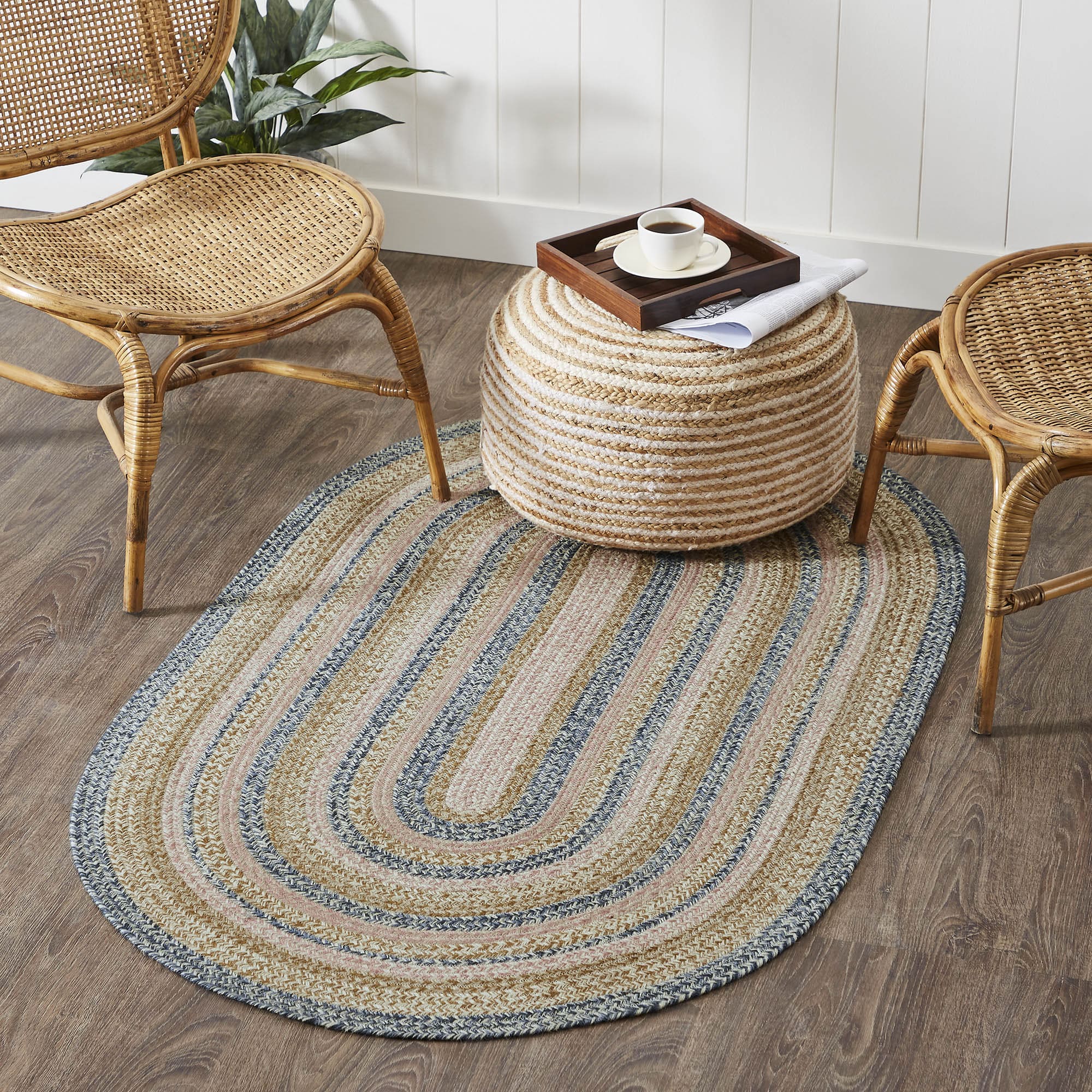 Kaila Jute Oval Braided Rug w/ Pad