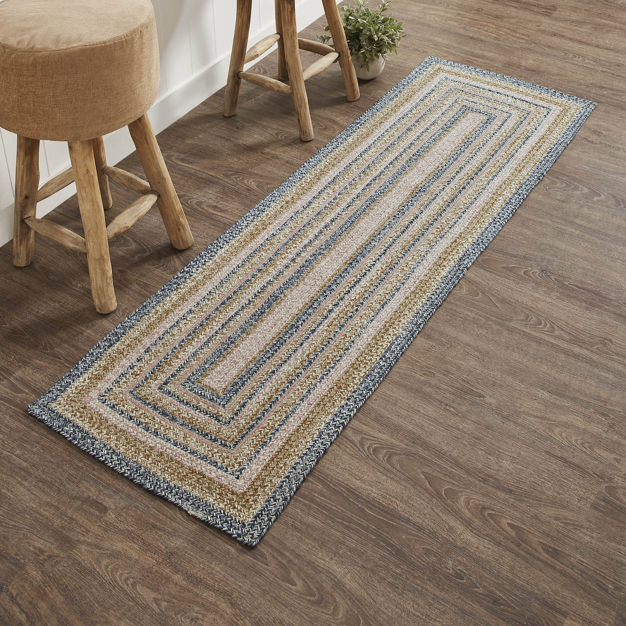 Linen Rectangular Rug Kaila Jute Rectangle Braided Rug - Retro Barn Country Linens