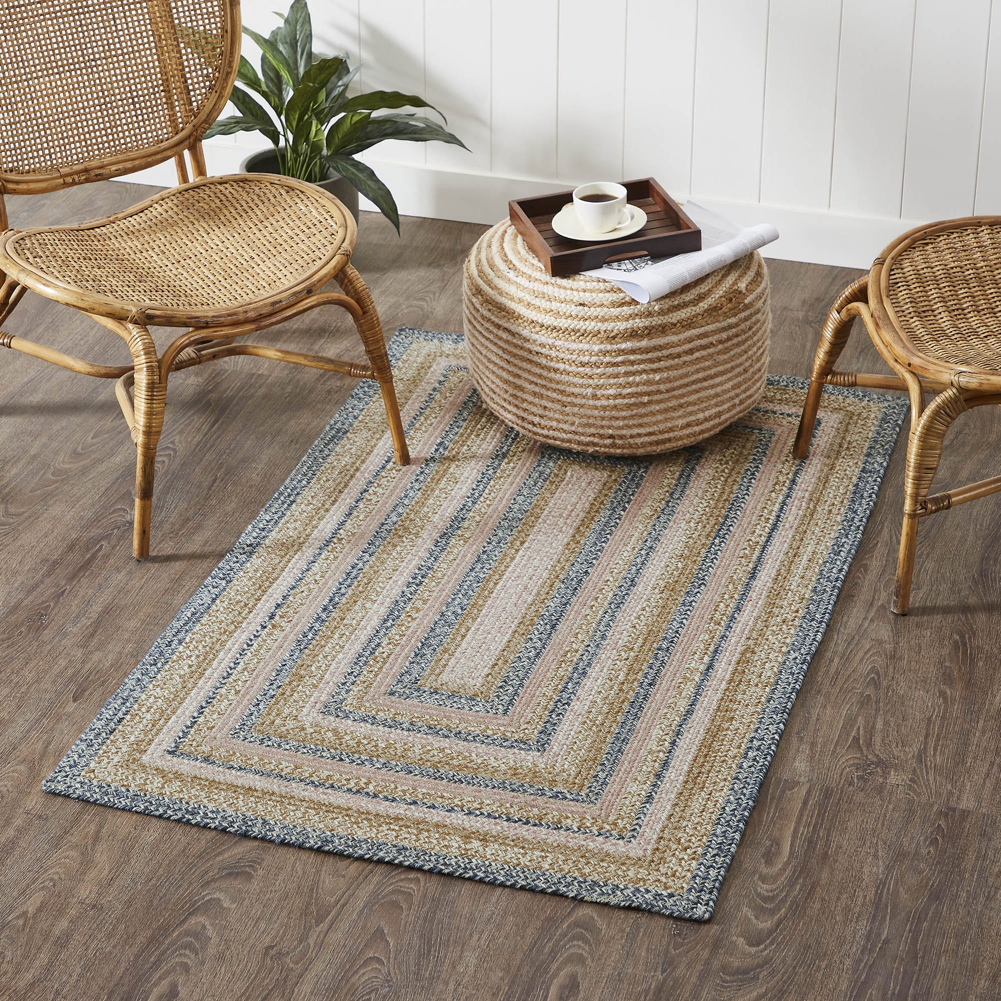 Kaila Jute Rectangle Braided Rug w/ Pad