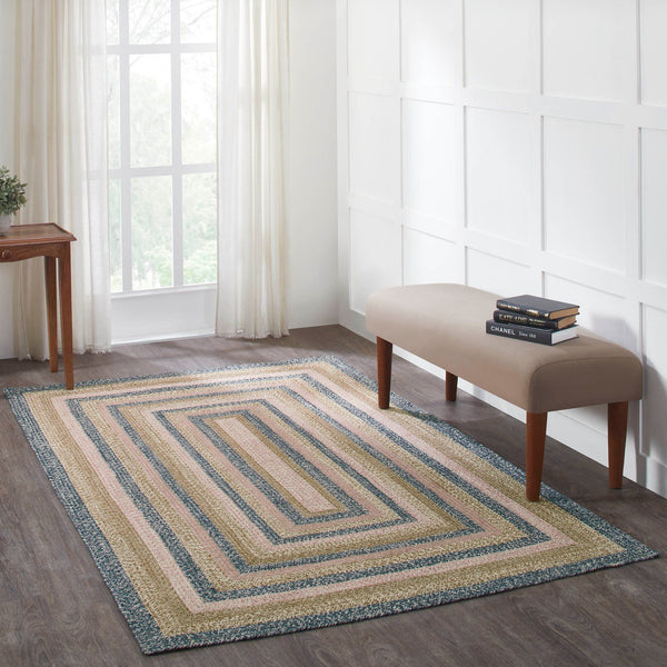 3x5 Rectangular Braided Rug Kaila Jute Rectangle Braided Rug - Retro Barn Country Linens
