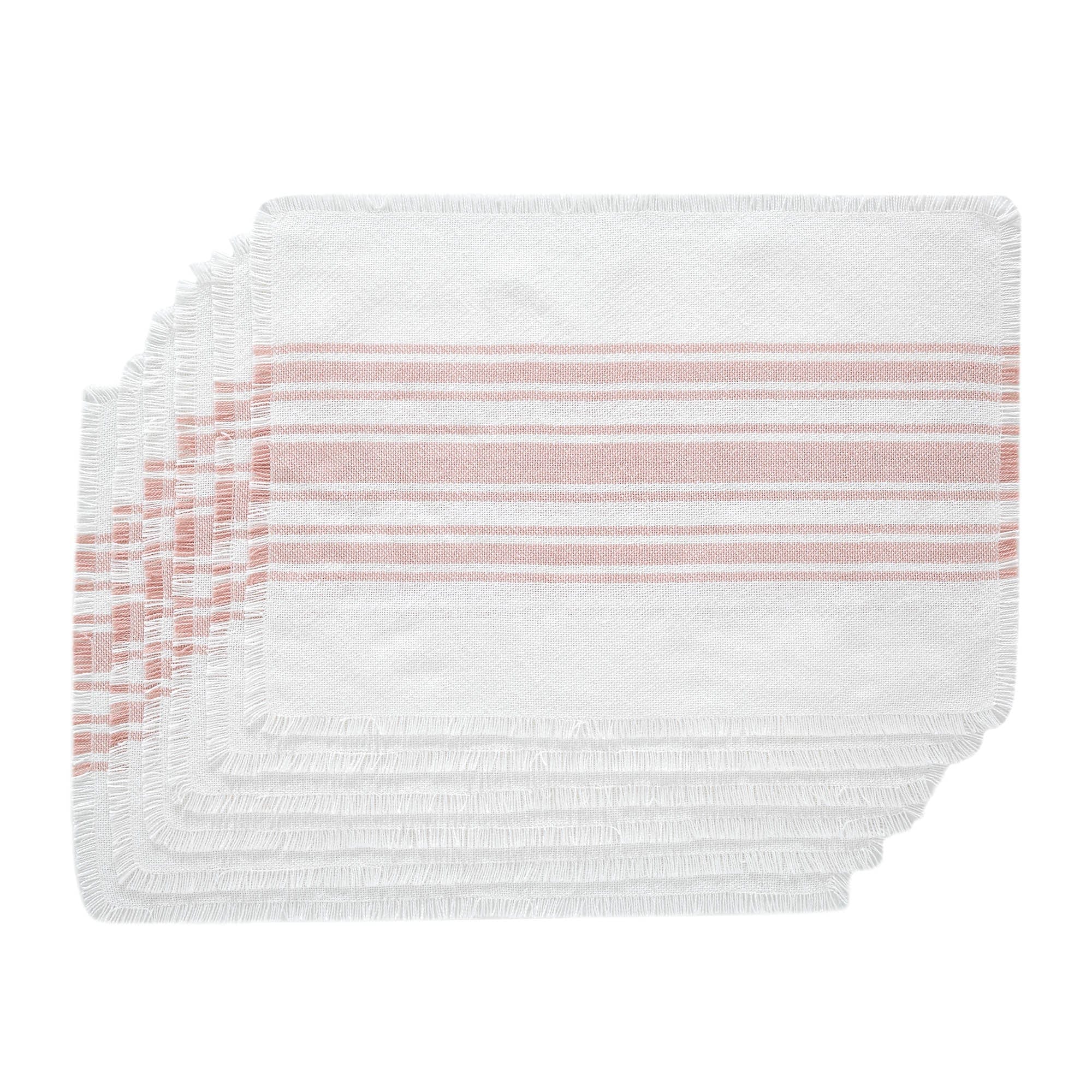 Coral Stripe Indoor/ Outdoor Placemat Set of 6