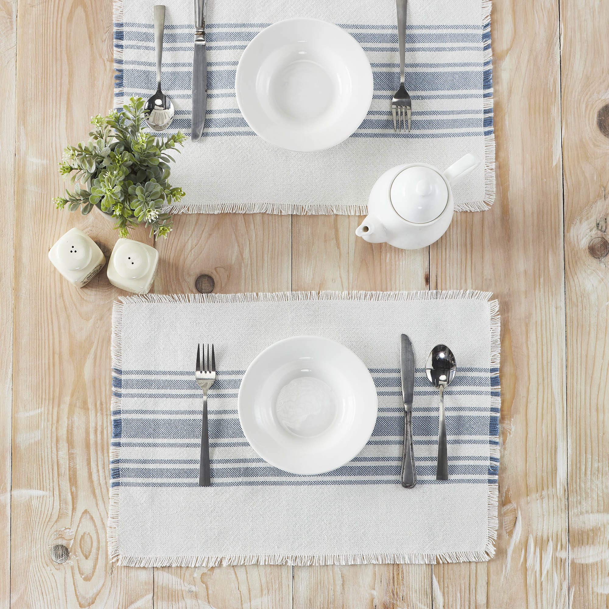 Blue Stripe Indoor/ Outdoor Placemat Set of 6