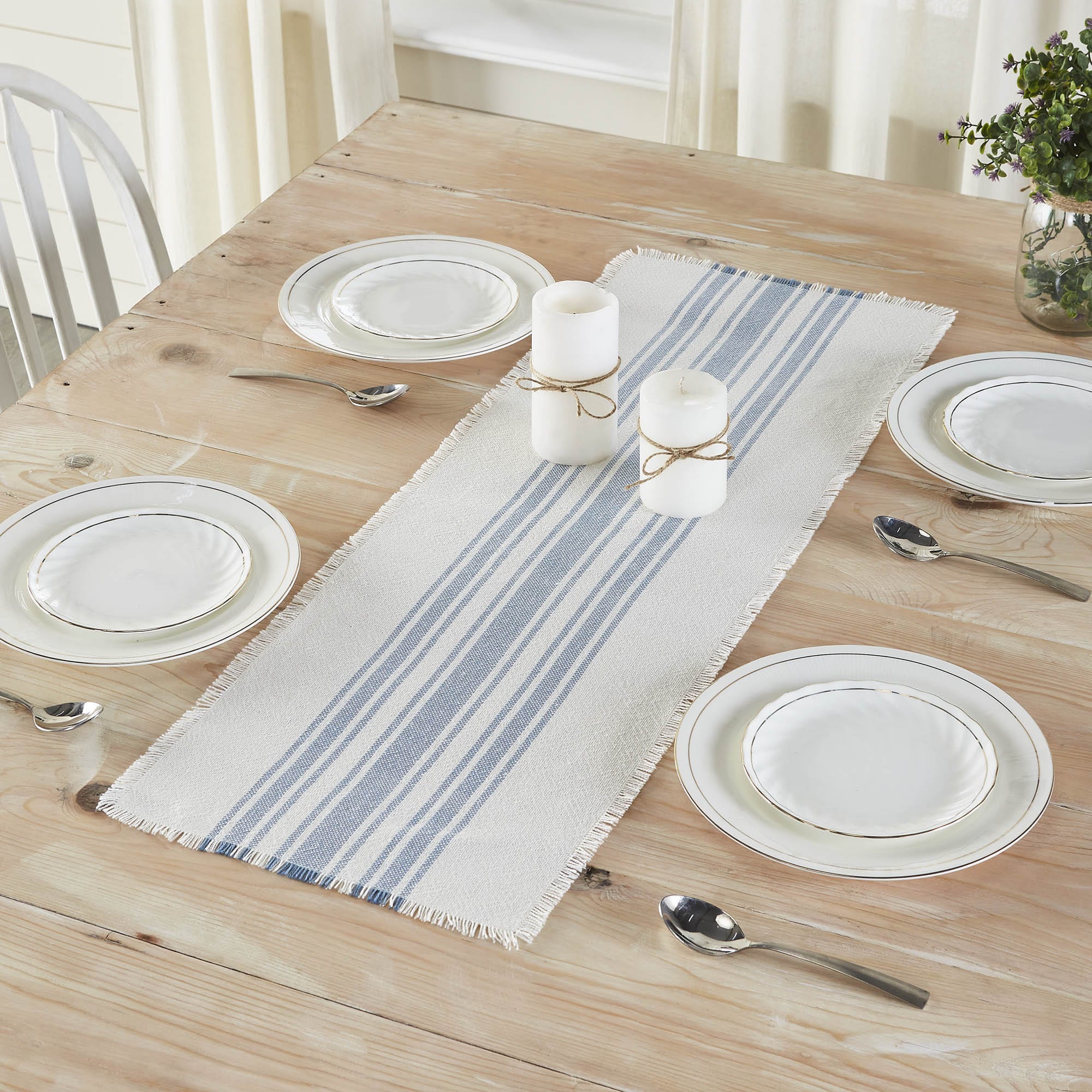 Blue Stripe Indoor/ Outdoor Table Runner