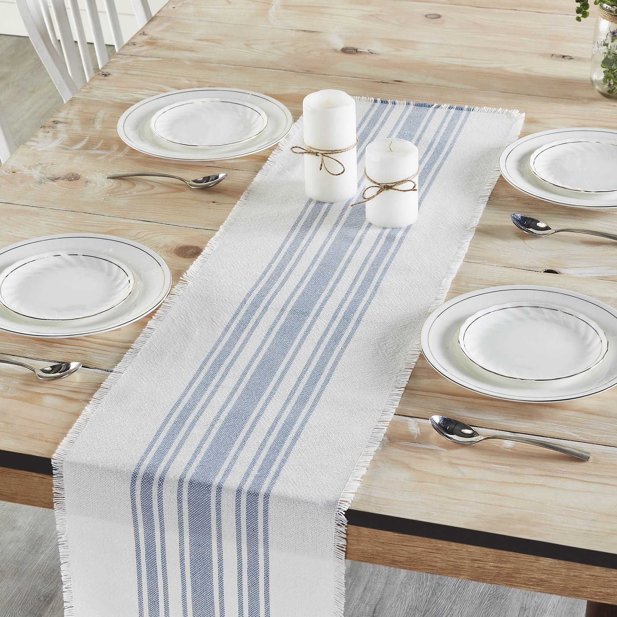 Blue Stripe Indoor/ Outdoor Table Runner