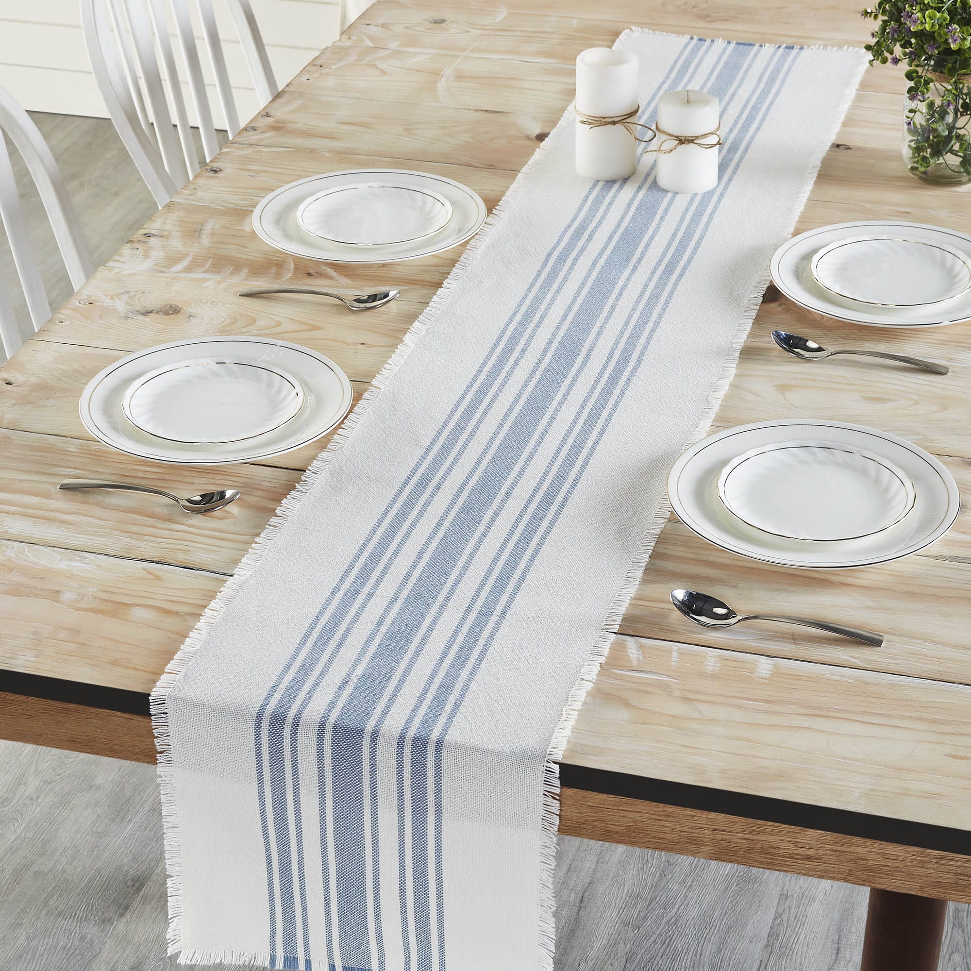 Blue Stripe Indoor/ Outdoor Table Runner