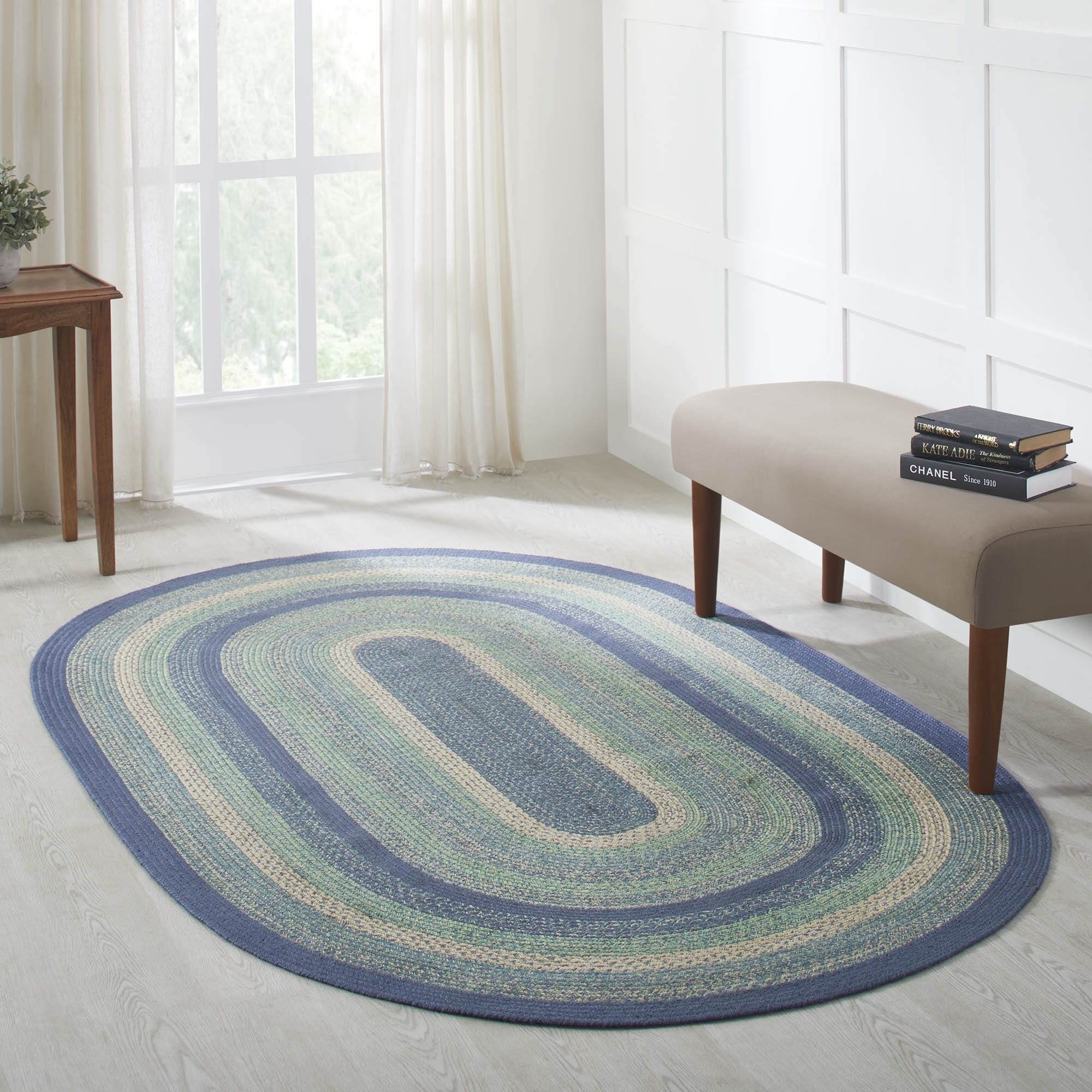 Jolie Jute Oval Braided Rug w/ Pad