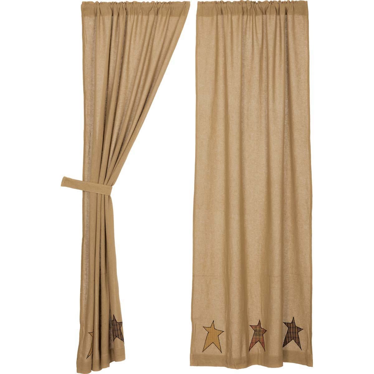 Stratton Burlap Applique Star 84" Panel Set