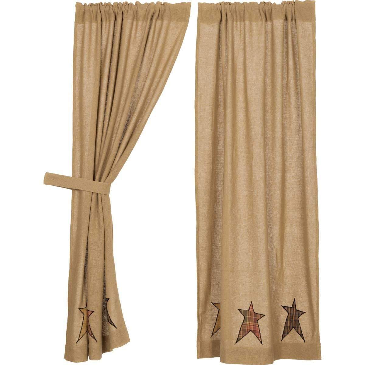 Stratton Burlap Applique Star 63" Panel Set