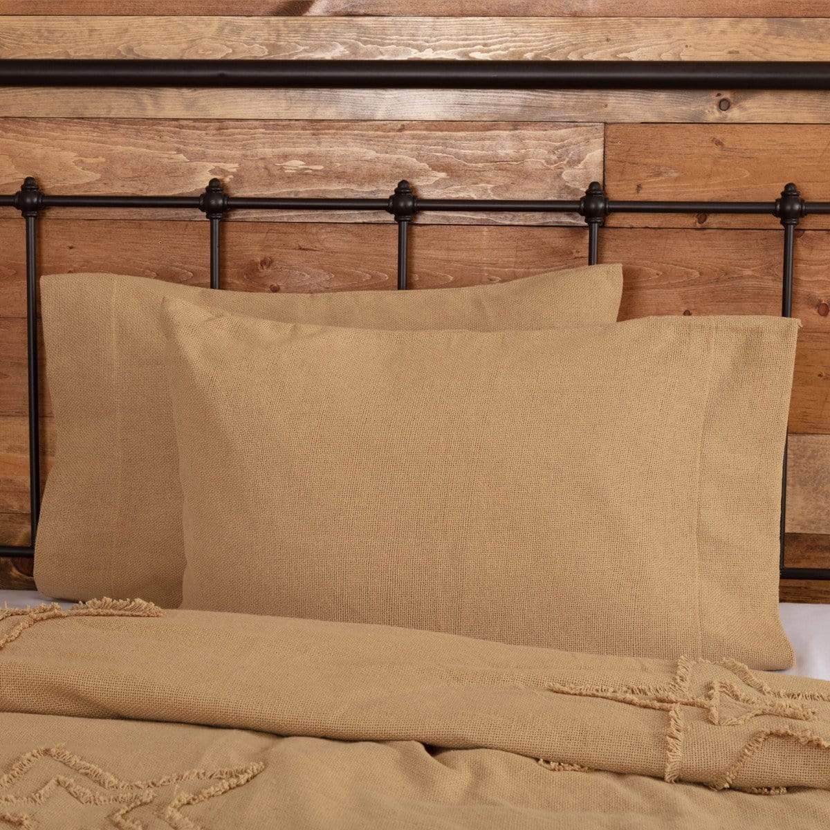 Burlap Natural Pillow Case Set