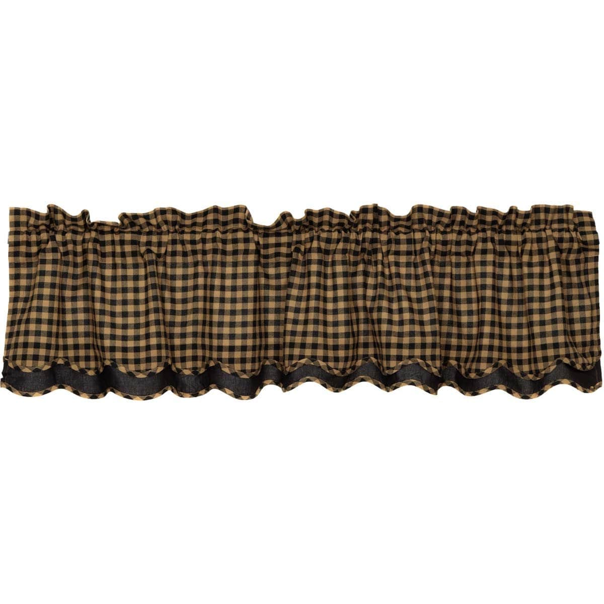 Black Check Layered Valance