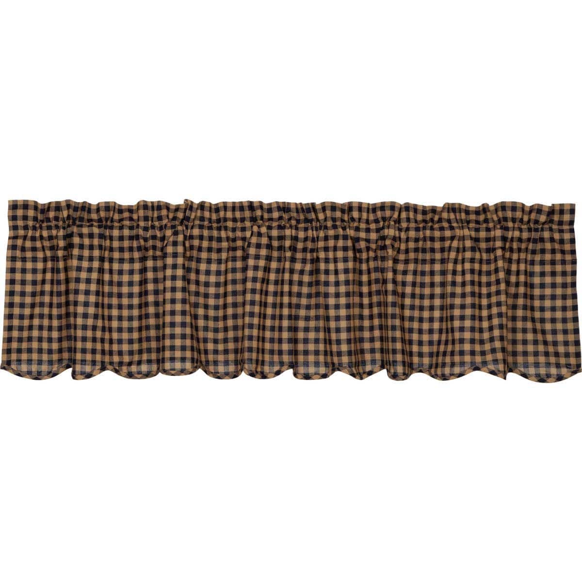 Navy Check Valance