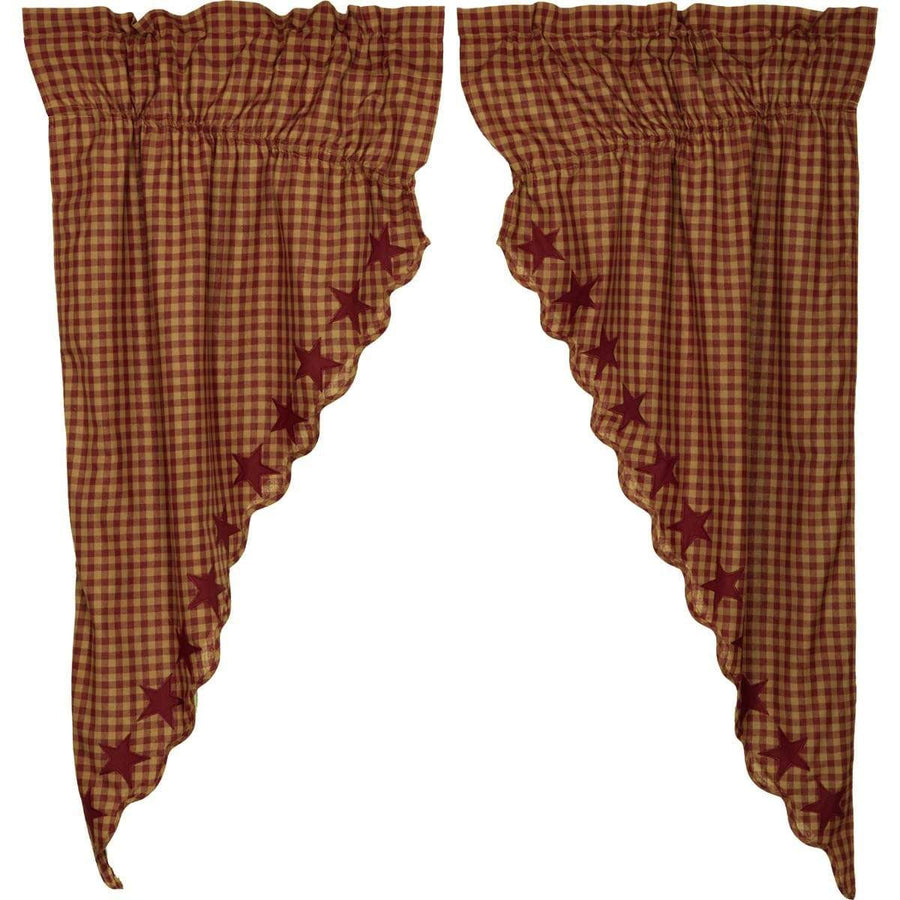 Burgundy Star Prairie Curtain