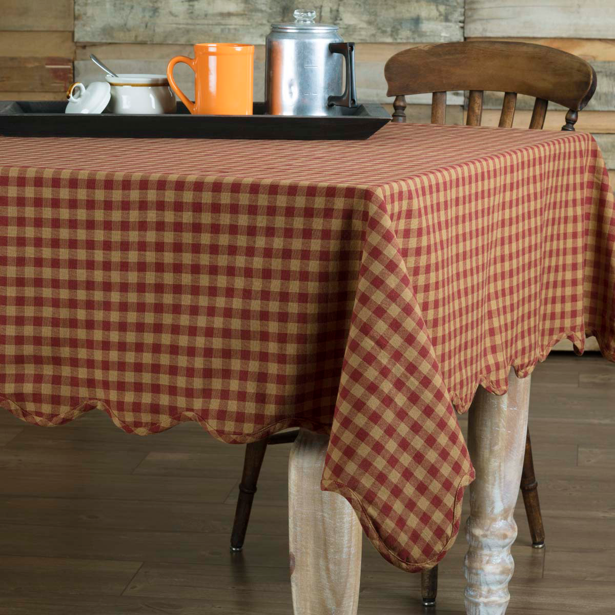 Burgundy Check Rectangle Tablecloth