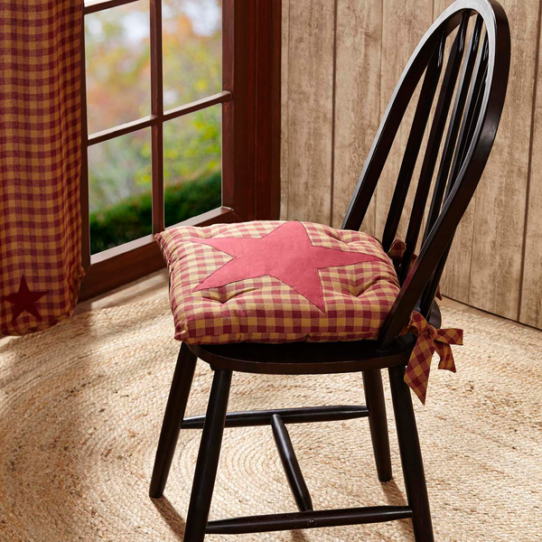 Burgundy Star Chair Pad