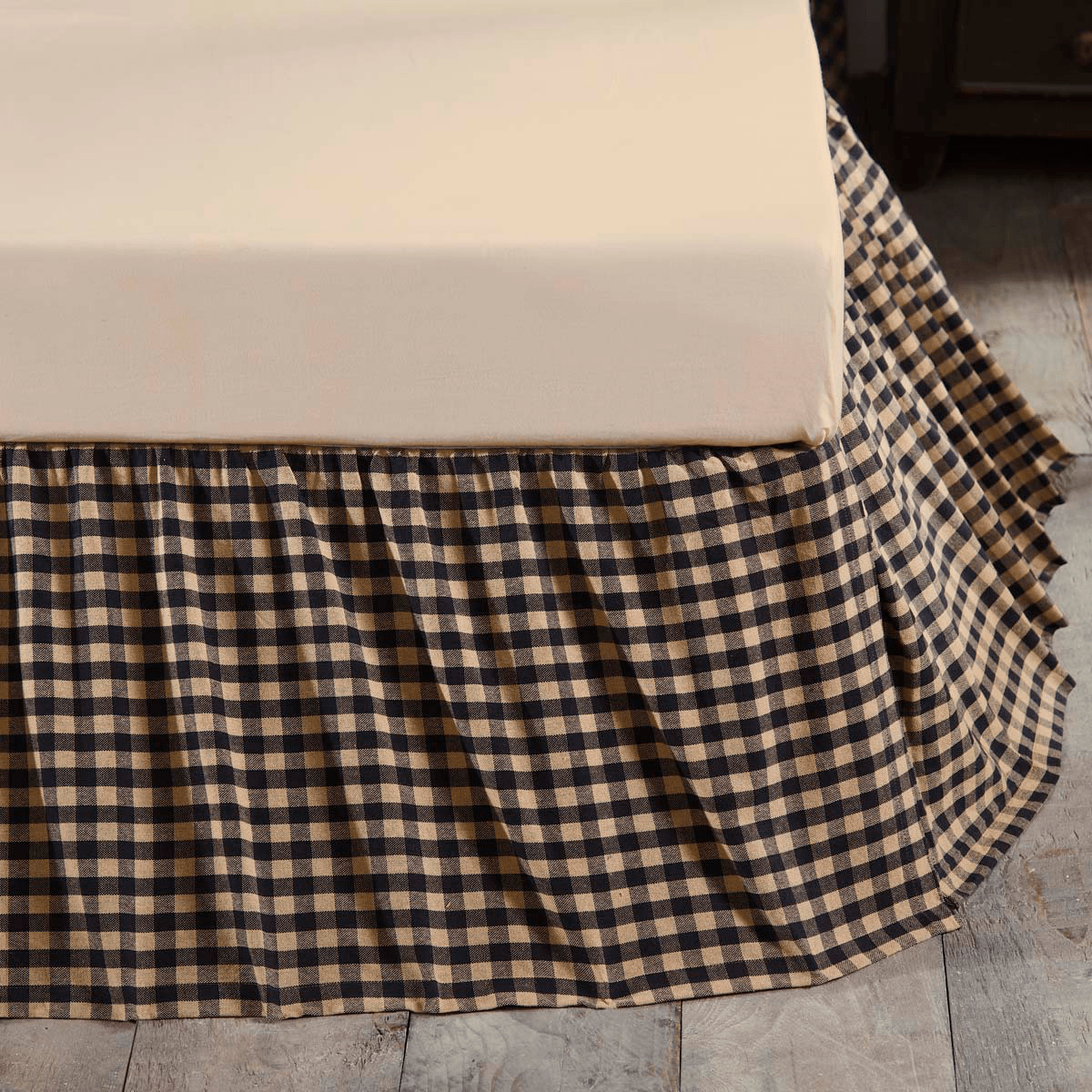 Black Check Bedskirt 16"