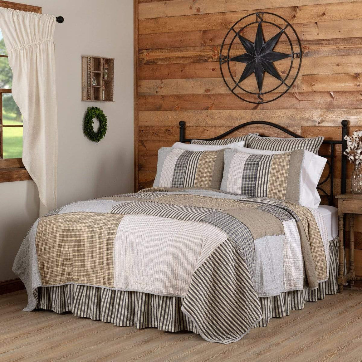Country Patchwork Quilt Sets - Retro Barn Country Linens