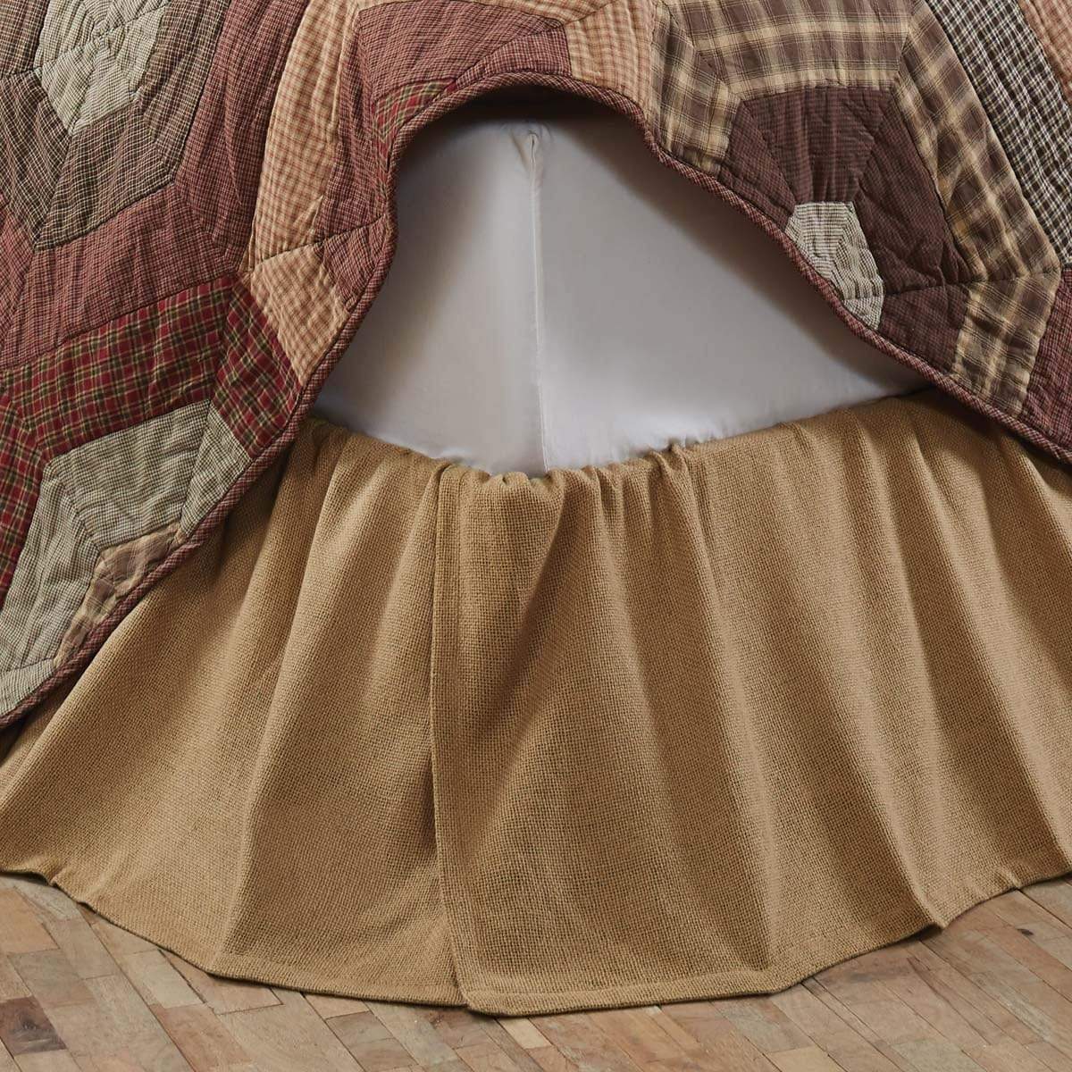 Burlap Natural Ruffled Bedskirt 16"