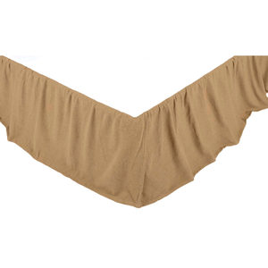 Ashton & Willow Beige Burlap Cotton Bedskirt With Natural Fringe - Twin/Queen/King