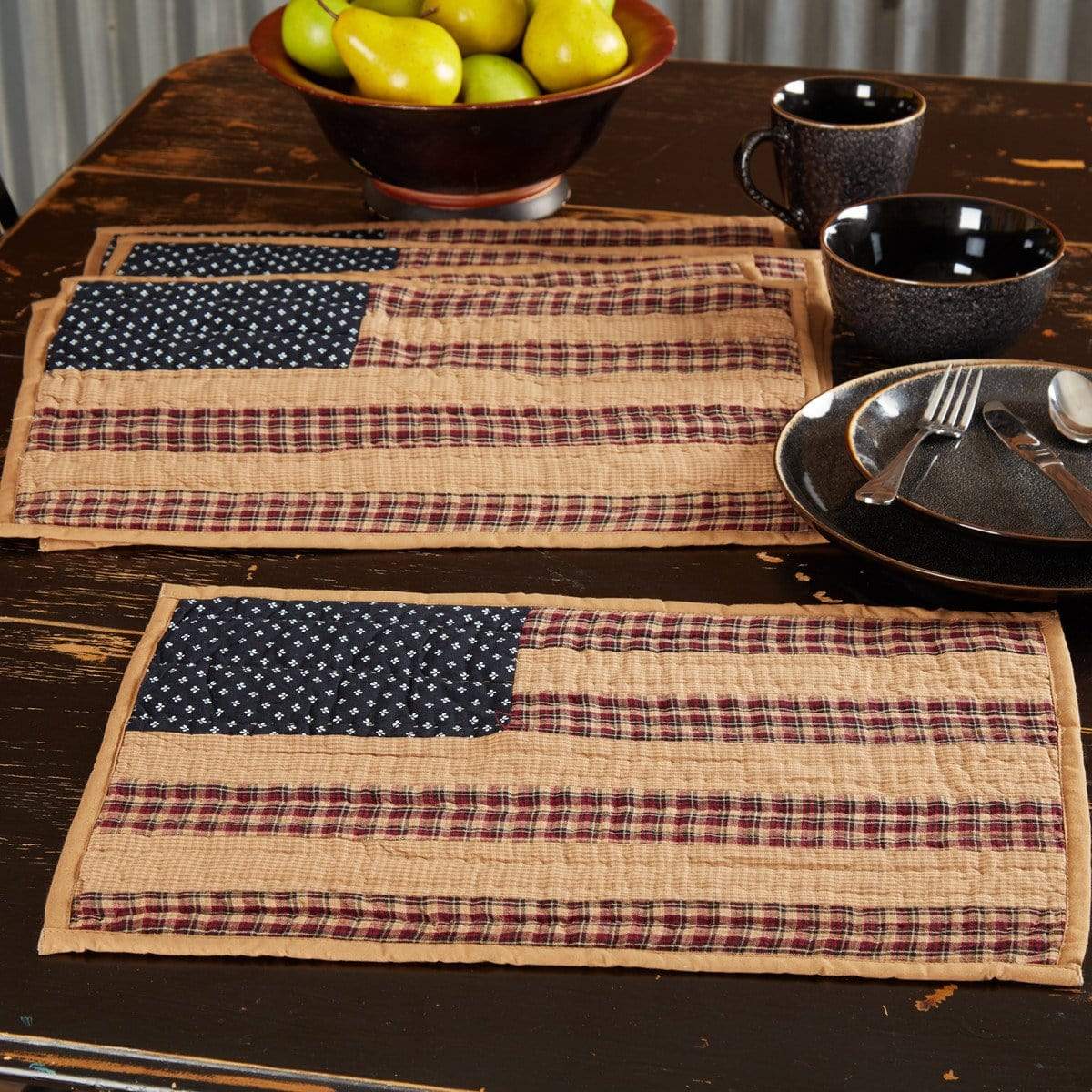 Patriotic Patch Flag Placemat Set of 6