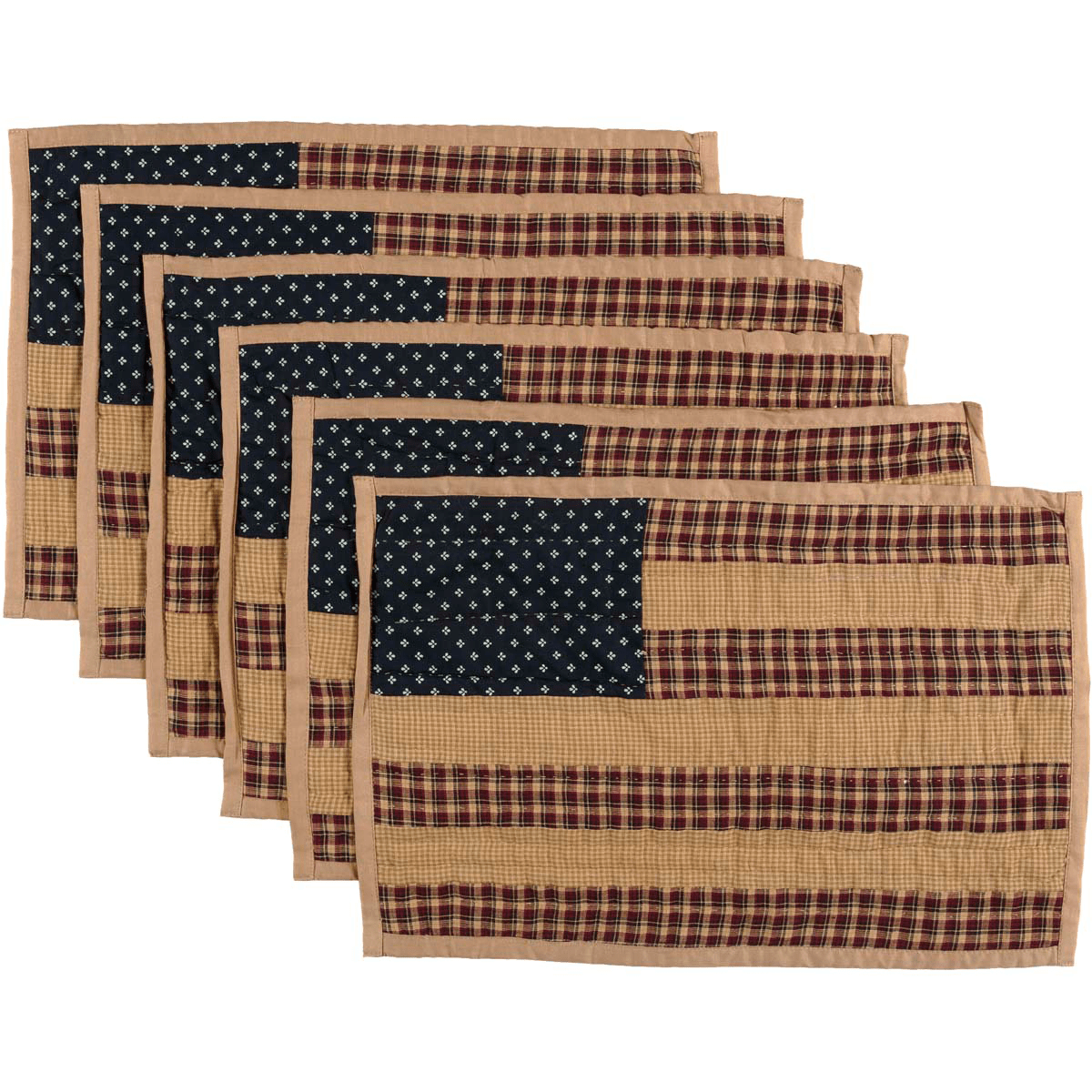 Patriotic Patch Flag Placemat Set of 6