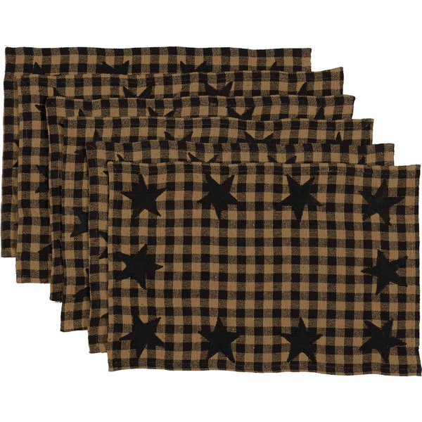 Black Star Placemat Set of 6