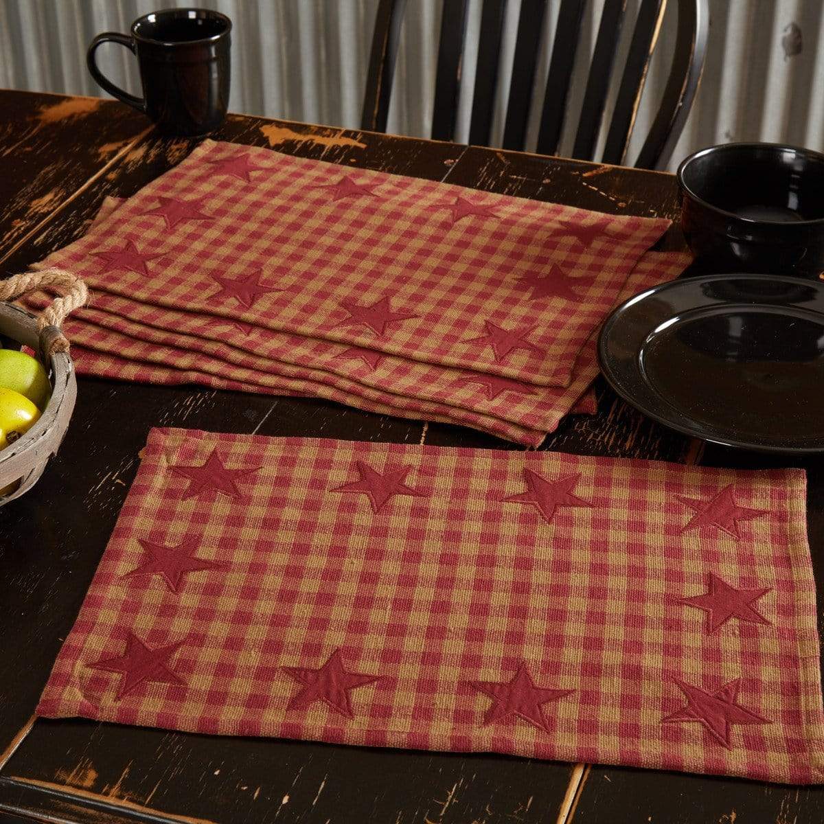 Burgundy Star Placemat Set of 6