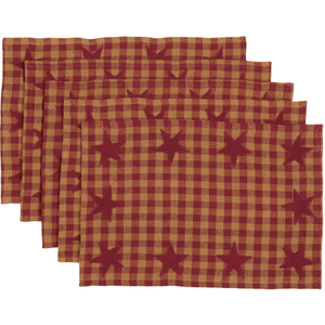 Burgundy Star Placemat Set of 6