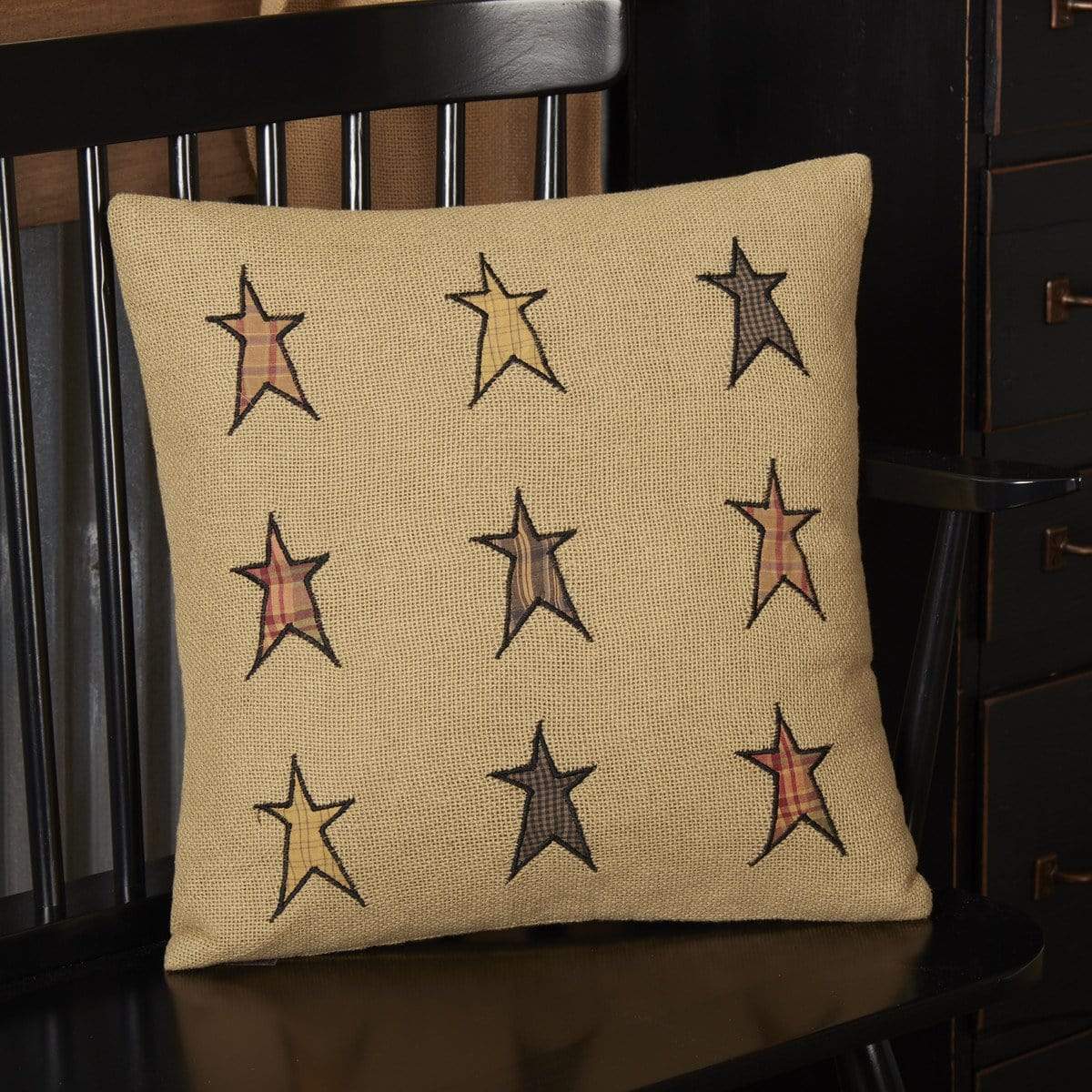 Stratton Burlap Applique Star Pillow