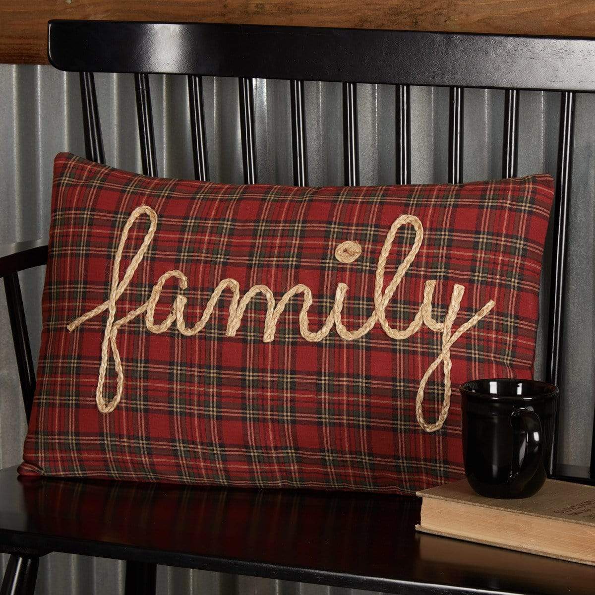 Red Tartan Plaid Family Pillow