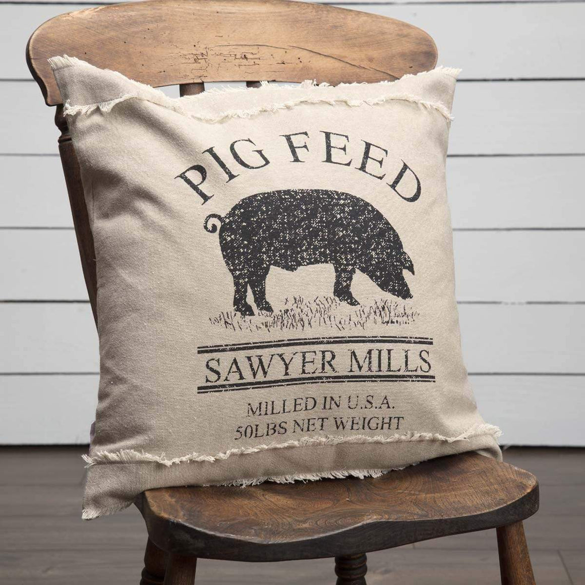 Sawyer Mill Charcoal Pig Pillow