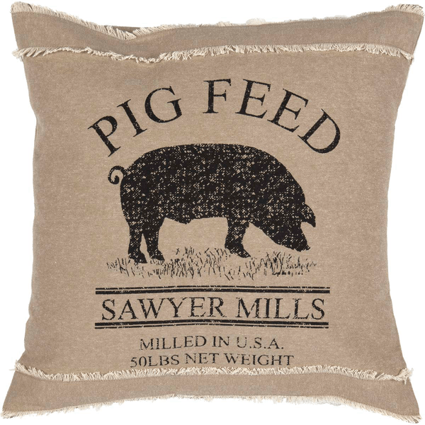 Sawyer Mill Charcoal Pig Pillow