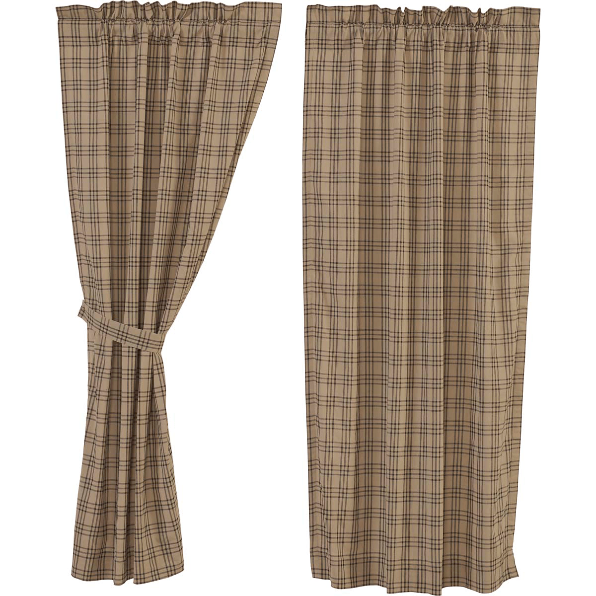 Sawyer Mill 63" Charcoal Plaid Panel Set