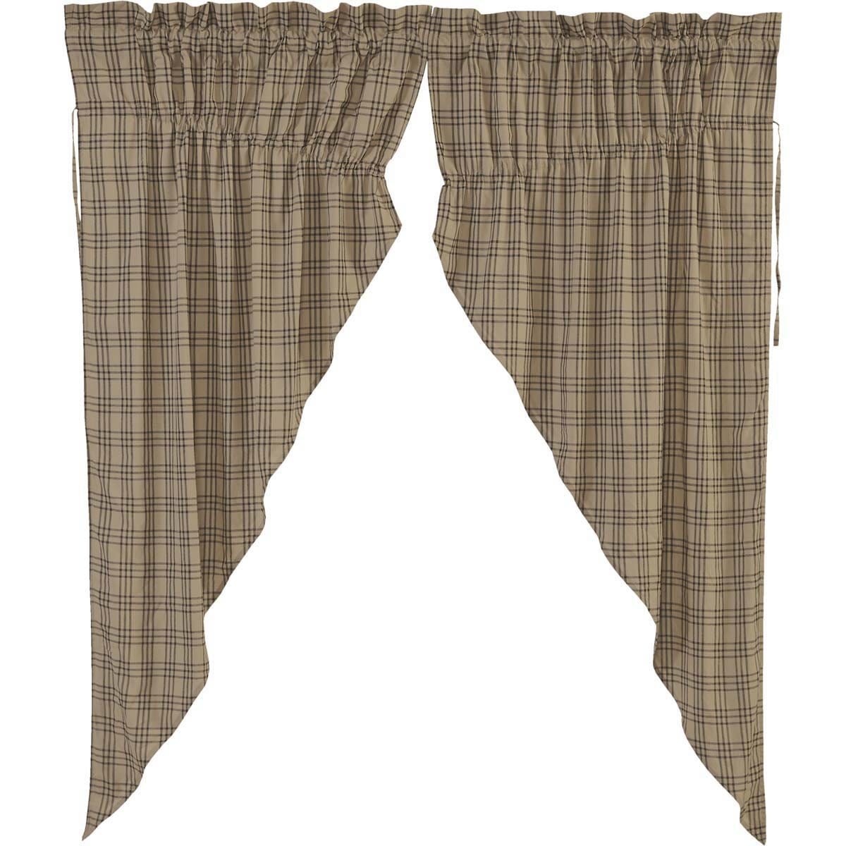 Sawyer Mill Charcoal Plaid Prairie Curtain