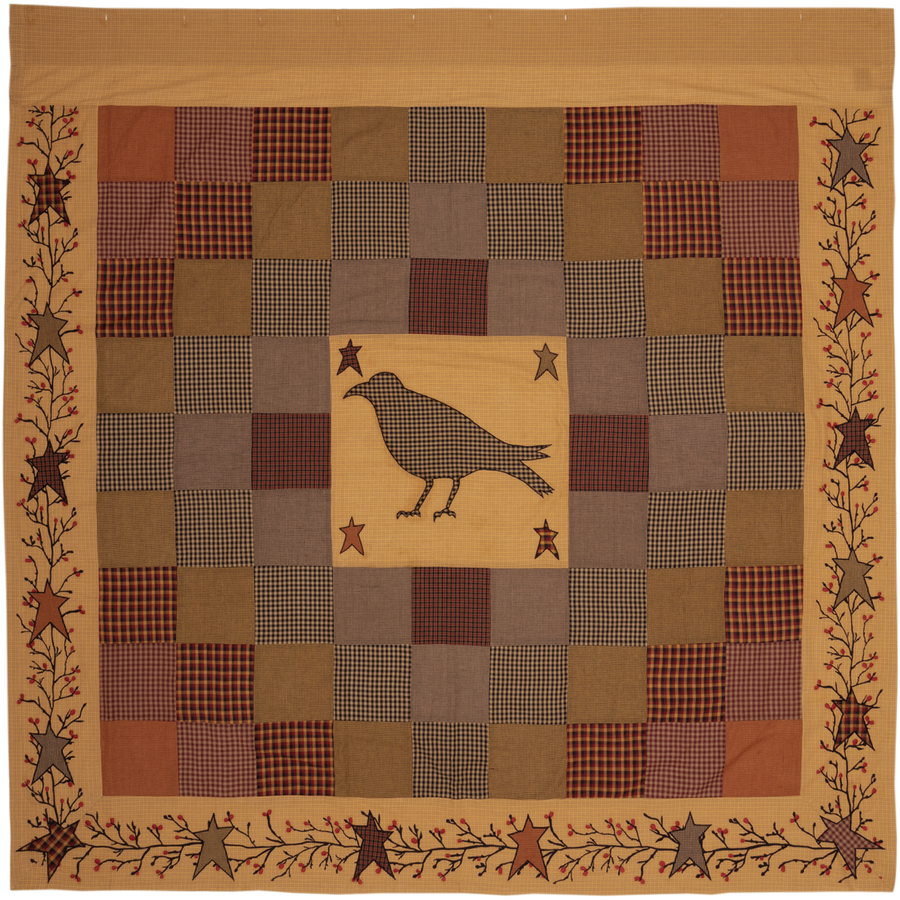 Heritage Farms Crow and Star Applique Shower Curtain