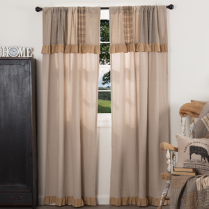 Sawyer Mill Charcoal 84" Panel Set With Attached Valance